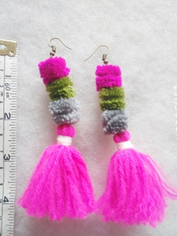 Bancrochet ต่างหูถักโครเชต์ crochet earring หลากสี 4-6 นิ้ว