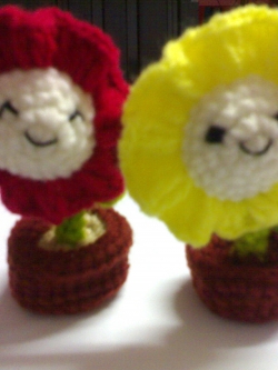 ดอกไม้โครเชต์ยิ้มยิ้ม