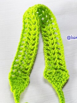 Bancrochet ที่คาดผมถักโครเชต์ crochet headband เขียวใบตอง 1-1.5*13 inch
