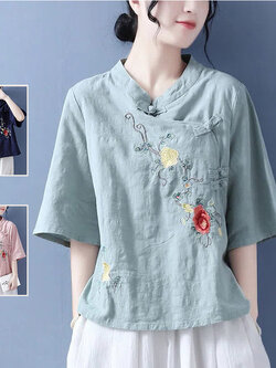 เสื้อลินิน เสื้อผ้าฝ้ายลินิน เสื้อเชิ้ตผ้าลินิน