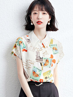 เสื้อลูกไม้ แขนสั้น