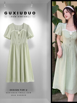 เดรสแขนสั้นมีไซส์L-4XLอก38-47นิ้ว