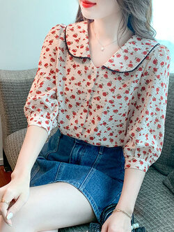 เสื้อลูกไม้ แขนสั้น