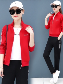 ชุดวอร์ม สูทเกาหลี Jumpsuit ชุดจั้มสูท ชุดเซท 2 ชิ้น ชุดกีฬาผู้หญิง ชุดออกกำลังกาย เสื้อกันหนาว ชุดวอร์มคู่