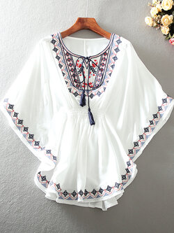 เสื้อผ้าฝ้าย เสื้อผ้าลินิน เสื้อฟรีไซส์ ปักลายสวยๆด้วยด้าย สไตล์VINTAGE มีขนาดไซส์เดียว สำหรับอก 35-40 นิ้ว