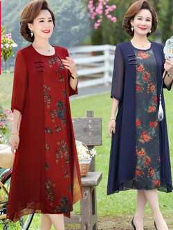 เดรสวัยผู้ใหญ่40-60ปี เดรสคุณแม่ ชุดเดรสทำงานวัยผู้ใหญ่ แบรนด์ MAMA DRESS