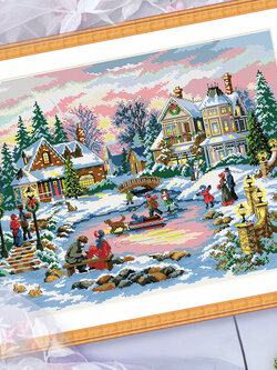 ชุดปักครอสติช รูปบ้าน สอบถามขนาดและสั่งซื้อได้ที่ LINE