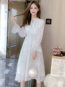 เดรสวัยรุ่น เดรสลูกไม้ชีฟอง By Meiyi women's clothing