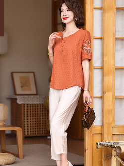 เสื้อผ้าคุณแม่วัย 60 เสื้อคนแก่ผู้หญิงวัย60