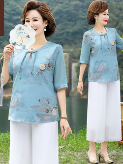 เสื้อผ้าคุณแม่วัย 60 เสื้อคนแก่ผู้หญิงวัย60