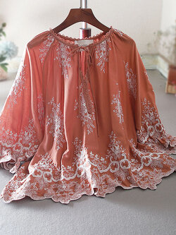 เสื้อลินิน เสื้อผ้าฝ้ายลินิน เสื้อเชิ้ตผ้าลินิน ปักลายสวยๆด้วยด้าย สไตล์VINTAGE