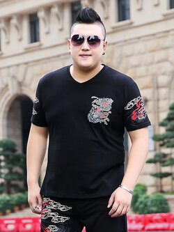 เสื้อยืดผู้ชายอ้วน S-5XL(อกเสื้อ39-51นิ้ว)