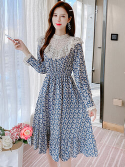 ชุดเดรสสั้น ชุดเดรสสั้นลายดอก ชุดเดรสสั้นวัยรุ่น By Meiyi women's clothing