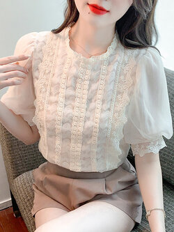 เสื้อลูกไม้ แขนสั้น