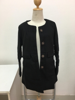 เสื้อโค้ทกันหนาว ผ้าวูลเนื้อดีหนานุ่ม บุซับในกันลม พร้อมส่ง สีดำ