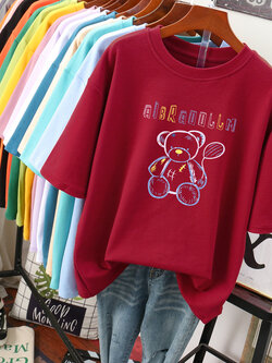 เสื้อยืดคอตตอน สกรีนลายน่ารัก มีหลากหลายสี ส่งฟรีทั่วไทย BY JIMIAO