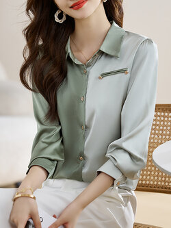 เสื้อเชิ้ตผู้หญิงแขนยาว เสื้อเชิ้ตผู้หญิงใส่ทํางาน 390 บาทต่อชิ้น ฟรีค่าจัดส่ง