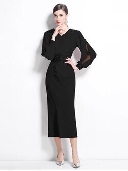 เดรสสีดำสุภาพ เรียบหรู ดูดี เหมาะกับทุกโอกาส | เดรสผู้หญิงแฟชั่นสุภาพ