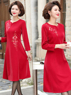 เดรสวัยผู้ใหญ่40-60ปี เดรสคุณแม่ ชุดเดรสทำงานวัยผู้ใหญ่ แบรนด์ MAMA DRESS