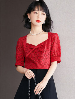 เสื้อลูกไม้ แขนสั้น