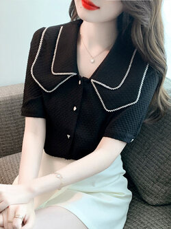 เสื้อลูกไม้ แขนสั้น