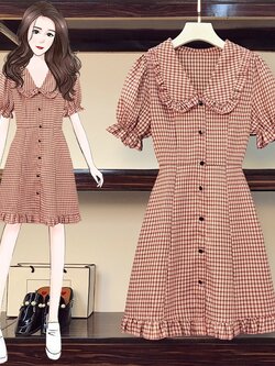 เดรสแขนสั้น มีไซส์ L-4XLอก 38-47 นิ้ว ใส่ได้ทั้งสาวหุ่นดีน่ารักจนถึงสาวอวบพลัสไซส์