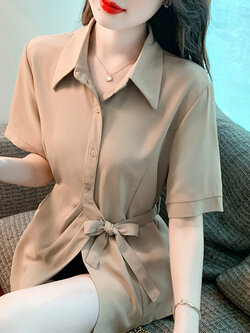 เสื้อลูกไม้ แขนสั้น