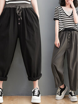 กางเกงผ้าลินิน กางเกงผ้าลินินหญิง กางเกงผ้าลินิน เอว ยางยืด