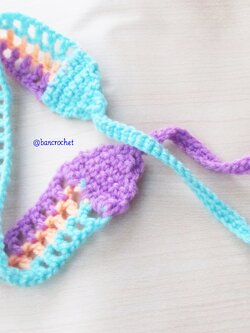 Bancrochet ที่คาดผมถักโครเชต์ สลับสีสดใส Crochet Headband หลากสี 1-1.5*13 inch