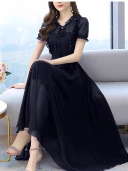 เดรสสีดำสุภาพ เรียบหรู ดูดี เหมาะกับทุกโอกาส | เดรสผู้หญิงแฟชั่นสุภาพ