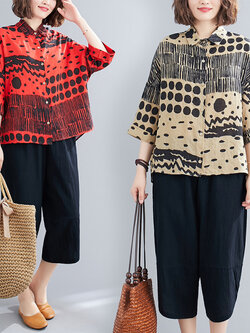 เสื้อผ้าฝ้าย เสื้อผ้าลินิน สไตล์ฤดูร้อน BY Lian Zhi Cotton and linen art สไตล์VINTAGE มีขนาดไซส์อกประมาณ 35-40 นิ้ว