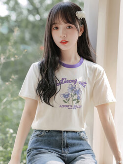 เสื้อผ้าวัยรุ่นเกาหลี เสื้อยืดวัยรุ่นผู้หญิง มีขนาด S M L XL