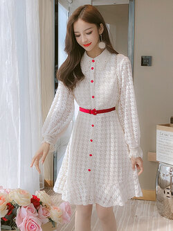 เดรสวัยรุ่น เดรสลูกไม้ชีฟอง By Meiyi women's clothing