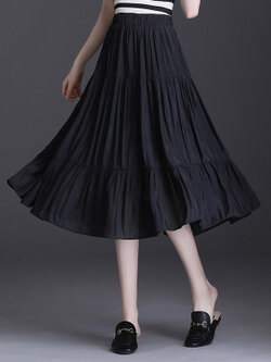 กระโปรงเอวยืด มีไซส์เดียวรอบเอว 64-80 ซม.เหมาะสำหรับผู้สวมน้ำหนักตัว40-60กิโลกรัม