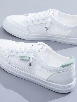 รองเท้าผ้าใบสีขาว รองเท้าผ้าใบวัยรุ่นสีขาว แบรนด์ RENBEN