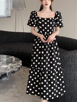 เดรสแขนสั้น มีไซส์ L-4XLอก 38-47 นิ้ว ใส่ได้ทั้งสาวหุ่นดีน่ารักจนถึงสาวอวบพลัสไซส์ จัดส่งฟรี! ทักแชทสั่งซื้อ