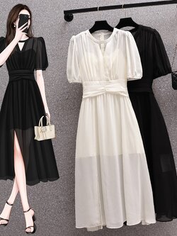 เดรสแขนสั้น มีไซส์ L-4XLอก 38-47 นิ้ว ใส่ได้ทั้งสาวหุ่นดีน่ารักจนถึงสาวอวบพลัสไซส์ จัดส่งฟรี! ทักแชทสั่งซื้อ