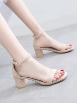 รองเท้าส้นสูงผู้หญิง รองเท้าส้นสูงรัดส้นผู้หญิง