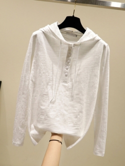 เสื้อยืดวัยรุ่น คอฮู้ด มีหมวกสวมหัว