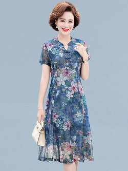 เดรสวัยผู้ใหญ่40-60ปีเดรสคุณแม่