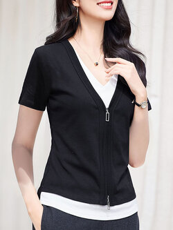 เสื้อยืดสีดำ แฟชั่น เสื้อยืด T-shirt สีดำ สวมใส่สบาย ไม่ร้อน