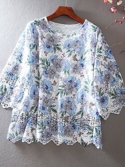 เสื้อลินิน เสื้อผ้าฝ้ายลินิน เสื้อเชิ้ตผ้าลินิน ปักลายสวยๆด้วยด้าย สไตล์VINTAGE