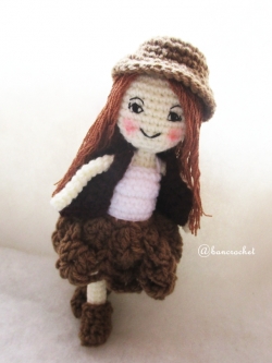 ตุ๊กตาเด็กผู้หญิงถัก ขนาด 7 นิ้ว girl amigurumi crochet dolls
