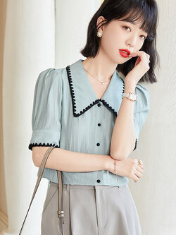 เสื้อลูกไม้ แขนสั้น