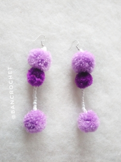 ต่างหูถักโครเชต์ crochet earrings หลากสี 5 นิ้ว