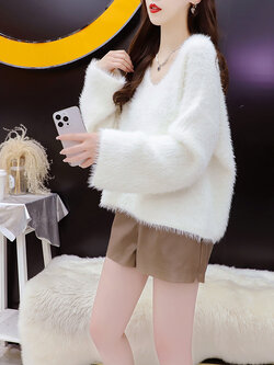 เสื้อไหมพรม เสื้อไหมพรมแขนยาว 38-44 นิ้ว ฟรีไซส์