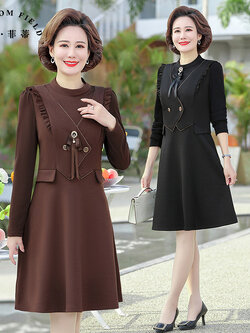 เดรสวัยผู้ใหญ่40-60ปี เดรสคุณแม่ ชุดเดรสทำงานวัยผู้ใหญ่ แบรนด์ MAMA DRESS