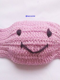 Bancrochet ผ้าปิดจมูกถักโครเชต์ ลายยิ้ม Crochet mask fashion หลากสี 4 นิ้ว