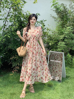 เดรสแขนสั้น มีไซส์ L-4XLอก 38-47 นิ้ว ใส่ได้ทั้งสาวหุ่นดีน่ารักจนถึงสาวอวบพลัสไซส์ จัดส่งฟรี! ทักแชทสั่งซื้อ