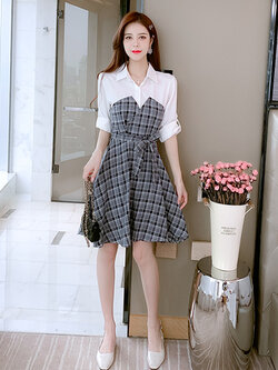 ชุดเดรสสั้น ชุดเดรสสั้นลายดอก ชุดเดรสสั้นวัยรุ่น By Meiyi women's clothing